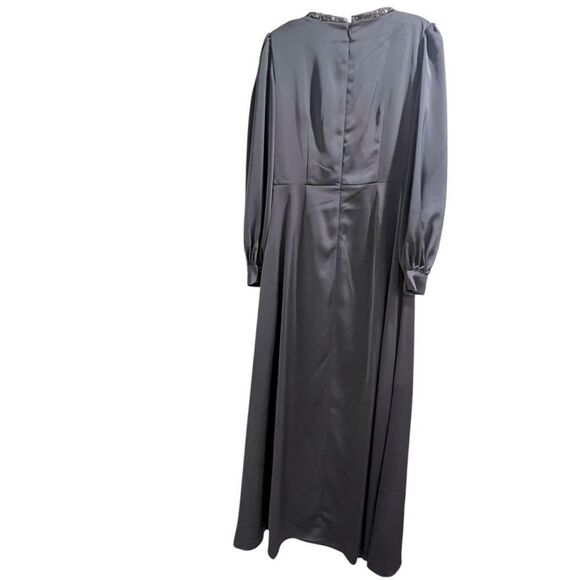 NWT Sachin and Babi Dorthea A-Line Gown Gunmetal with sparkle accent size 8 - Picture 7 of 17